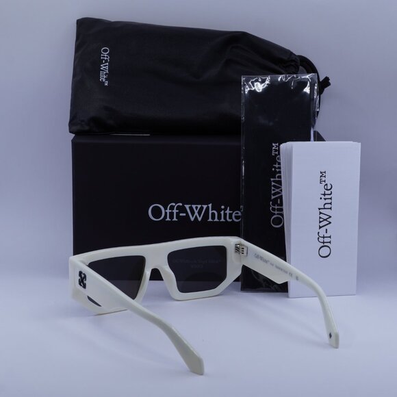 Off-White OERI13F VANCOUVER 0107 Geometric Sunglasses – White/Dark Grey - Picture 6 of 12